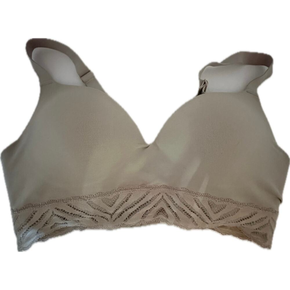 Felina Women's Lace Wirefree Bra Adjustable Straps Neutral L